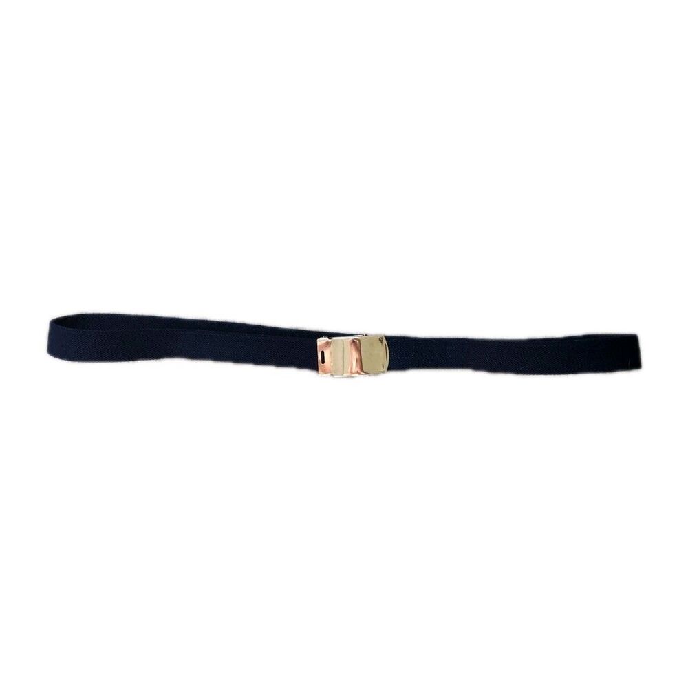 Vintage Hickok Navy Blue Military Web Belt Silver Tone Flip Buckle USA 40" EUC